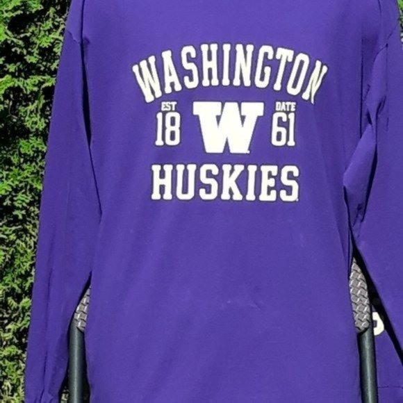 Washington Huskies Long Sleeve Purple Tee XL - Picture 3 of 13